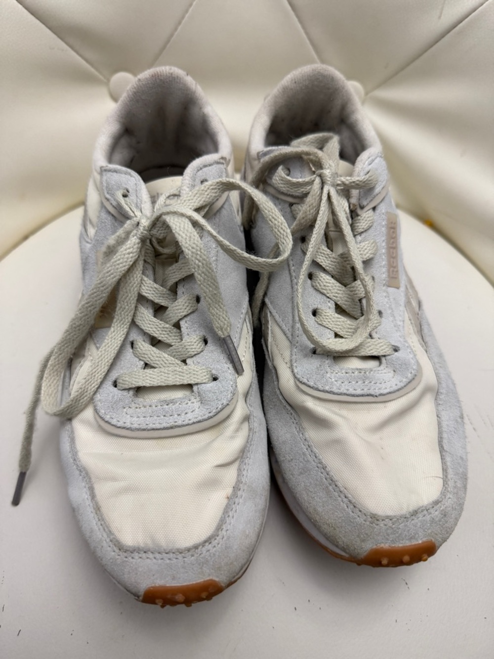 Reebok Women's White and Light Gray Retro Sneakers